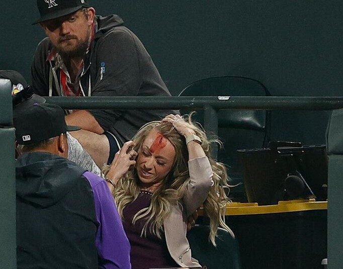 Rockies Reporter Kesley Wingert Hit in Head By 95 MPH Ball