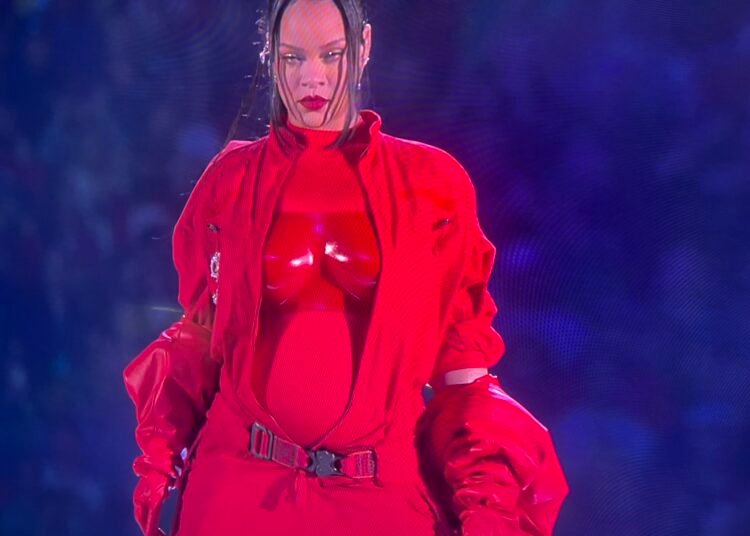 Rihanna is pregnant with second child, flaunts bump at Super Bowl 2023