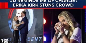 erika kirk jd vance hug video