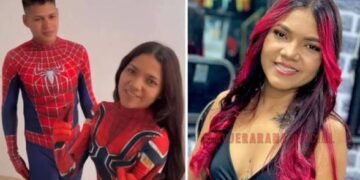 la mujer araña y el hombre araña video viral
